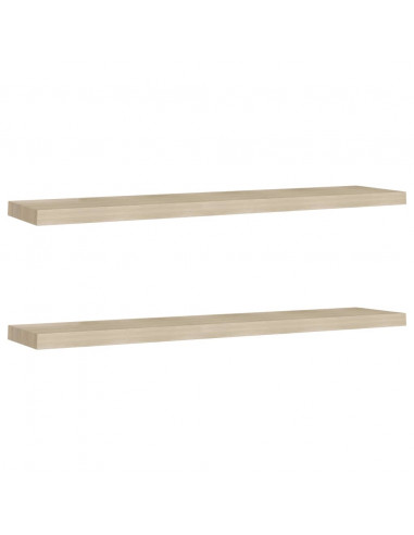 Scaffali a Parete 2 pz Rovere 120x23,5x3,8 cm in MDF