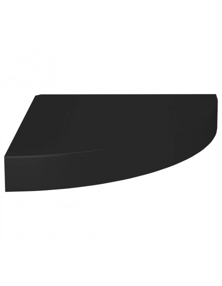 Scaffali Angolari a Parete 2 pz Neri 25x25x3,8 cm in MDF