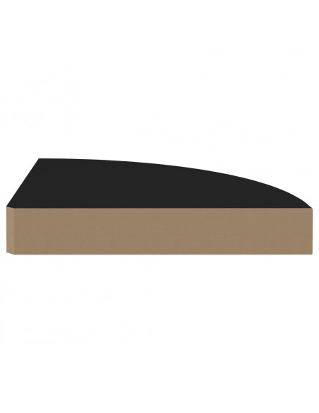 Scaffali Angolari a Parete 4 pz Neri 25x25x3,8 cm in MDF