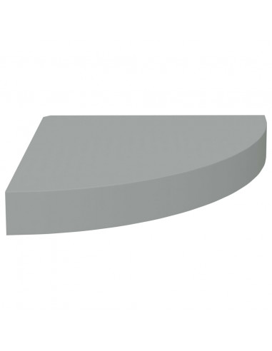 Scaffali Angolari a Parete 2 pz Grigi 25x25x3,8 cm in MDF