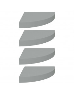 Scaffali Angolari a Parete 4 pz Grigi 25x25x3,8 cm in MDF 2