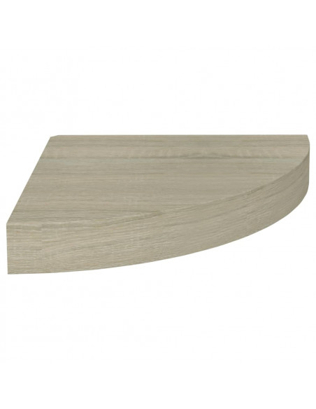 Scaffali Angolari a Parete 2 pz Rovere 25x25x3,8 cm in MDF