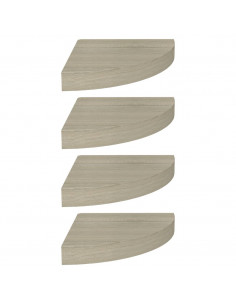 Scaffali Angolari a Parete 4 pz Rovere 25x25x3,8 cm in MDF 2