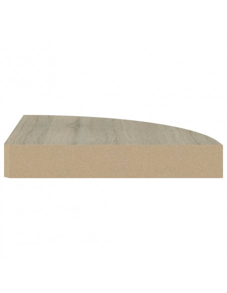 Scaffali Angolari a Parete 4 pz Rovere 25x25x3,8 cm in MDF