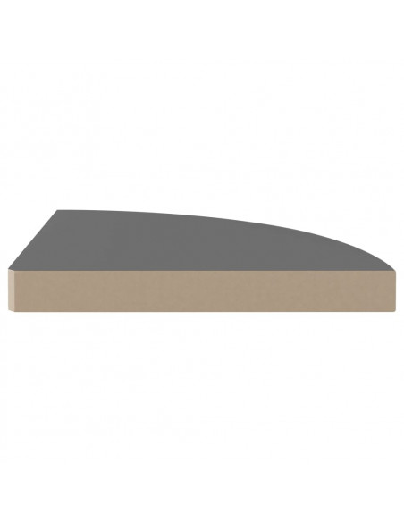 Scaffali Angolari a Parete 4 pz Grigio Lucido 35x35x3,8 cm MDF