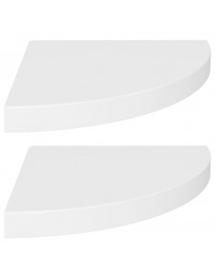 Scaffali Angolari a Parete 2 pz Bianchi 35x35x3,8 cm in MDF 2