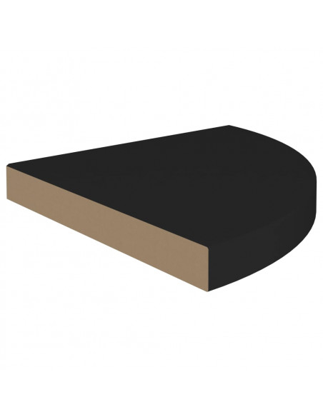 Scaffale Angolare a Parete Nero 35x35x3,8 cm in MDF