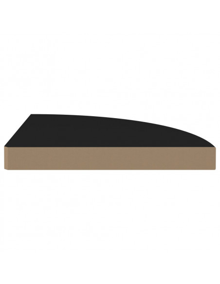 Scaffale Angolare a Parete Nero 35x35x3,8 cm in MDF