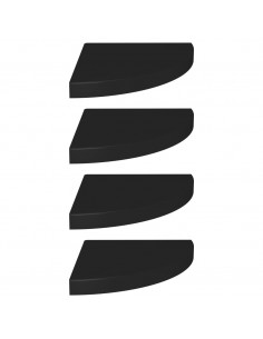 Scaffali Angolari a Parete 4 pz Neri 35x35x3,8 cm in MDF 2