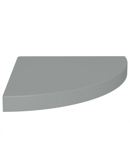 Scaffale Angolare a Parete Grigio 35x35x3,8 cm in MDF