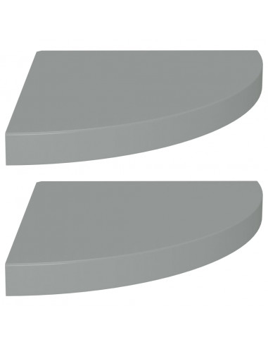 Scaffali Angolari a Parete 2 pz Grigi 35x35x3,8 cm in MDF