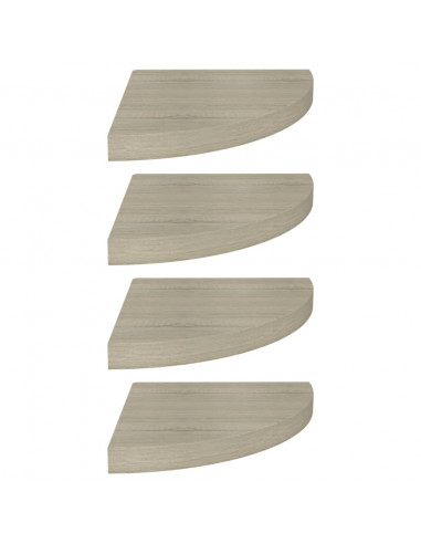 Scaffali Angolari a Parete 4 pz Rovere 35x35x3,8 cm in MDF