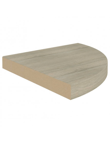 Scaffali Angolari a Parete 4 pz Rovere 35x35x3,8 cm in MDF