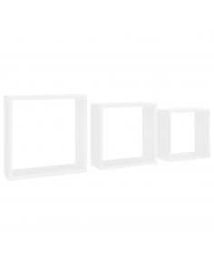 Mensole a Cubo da Parete 3 pz Bianche in MDF 2