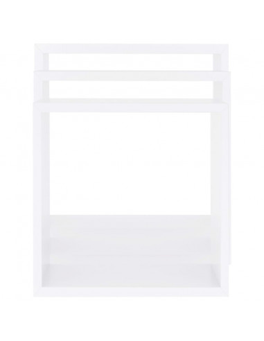 Mensole a Cubo da Parete 3 pz Bianche in MDF