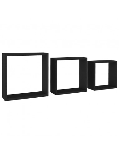 Mensole a Cubo da Parete 3 pz Bianche in MDF