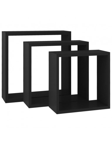 Mensole a Cubo da Parete 3 pz Bianche in MDF