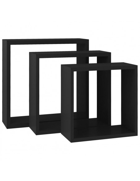 Mensole a Cubo da Parete 3 pz Bianche in MDF