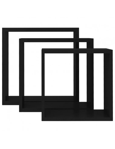 Mensole a Cubo da Parete 3 pz Bianche in MDF