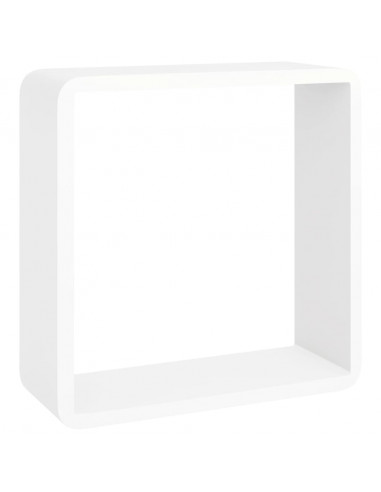 Mensole a Cubo da Parete 3 pz Bianche in MDF