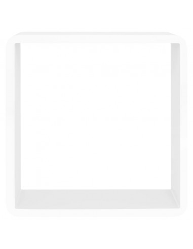 Mensole a Cubo da Parete 3 pz Bianche in MDF