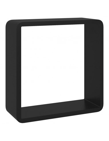 Mensole a Cubo da Parete 3 pz Nere in MDF