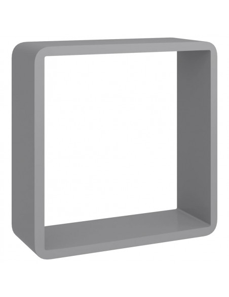 Mensole a Cubo da Parete 3 pz Grigie in MDF