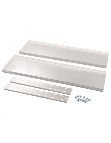 Mensola a Sospensione a 2 Livelli in Acciaio Inox 120x30 cm