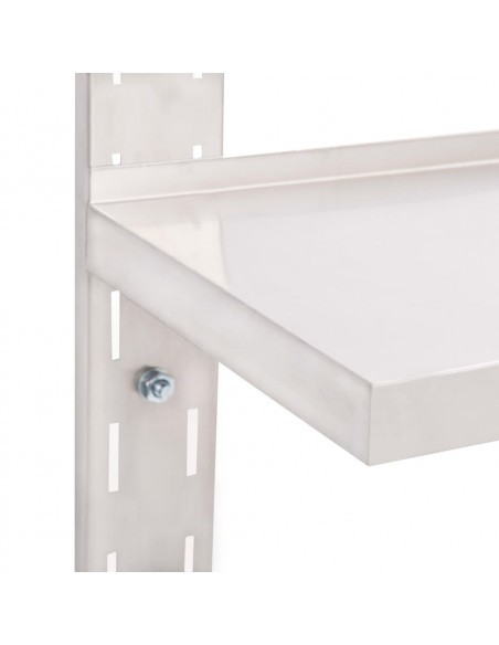 Mensola a Sospensione a 2 Livelli in Acciaio Inox 150x30 cm