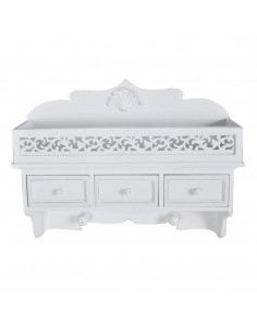 Mensola/Pannello a Muro con 3 Cassetti e 2 Ganci 2