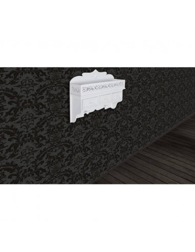 Mensola/Pannello a Muro con 3 Cassetti e 2 Ganci