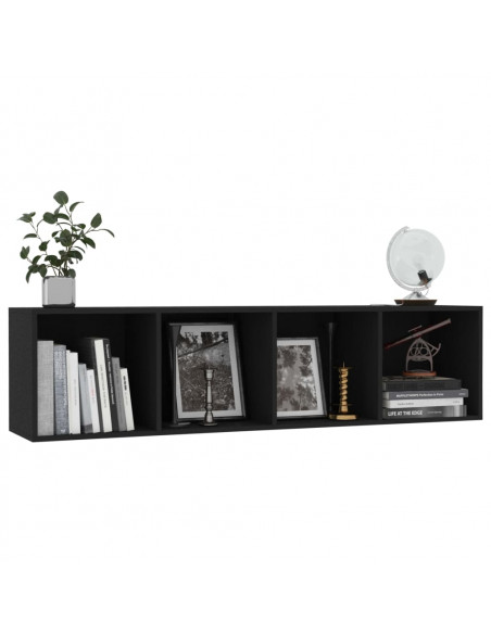 Libreria/Mobile TV Nero 143x30x36 cm