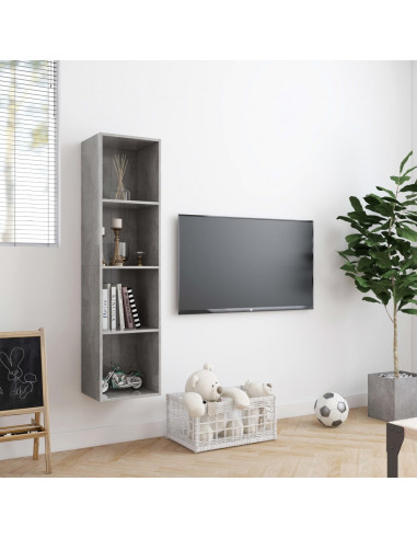 Libreria/Mobile TV Grigio Cemento 143x30x36 cm