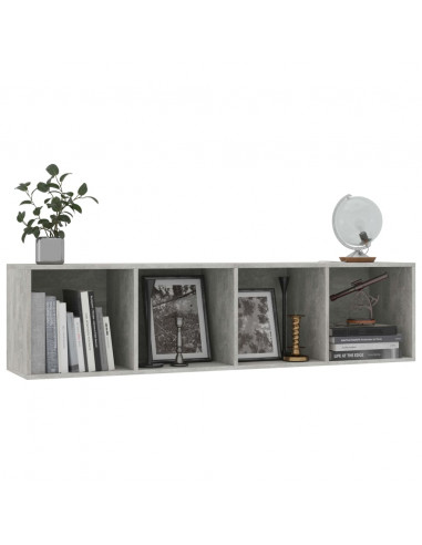 Libreria/Mobile TV Grigio Cemento 143x30x36 cm