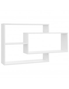 Mensole a Muro Bianco Lucido 104x20x58,5cm in Legno Multistrato 2