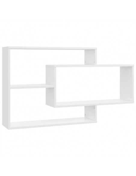 Mensole a Muro Bianco Lucido 104x20x58,5cm in Legno Multistrato