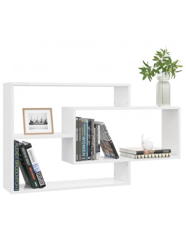 Mensole a Muro Bianco Lucido 104x20x58,5cm in Legno Multistrato