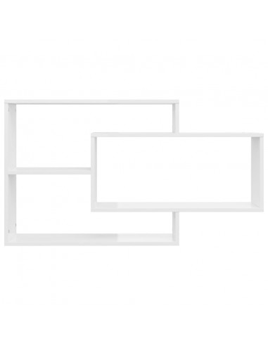 Mensole a Muro Bianco Lucido 104x20x58,5cm in Legno Multistrato