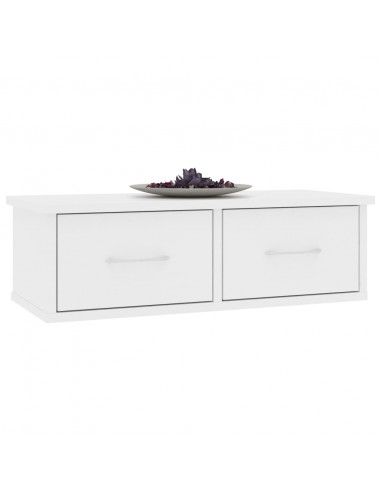 Scaffale con Cassetti a Parete Bianco 60x26x18,5 cm Multistrato