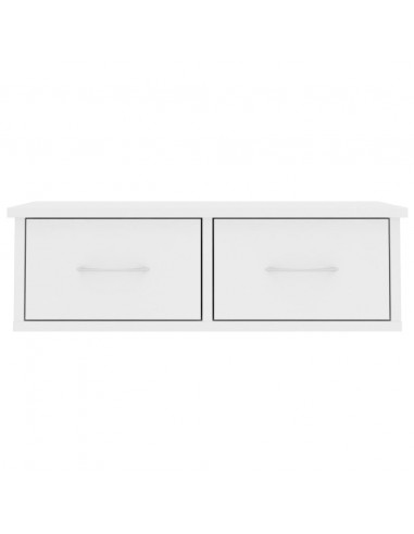 Scaffale con Cassetti a Parete Bianco 60x26x18,5 cm Multistrato