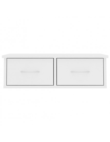 Scaffale con Cassetti a Parete Bianco 60x26x18,5 cm Multistrato
