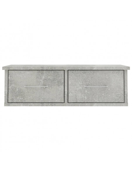 Scaffale Cassetti Parete Grigio Cemento 60x26x18,5 Multistrato