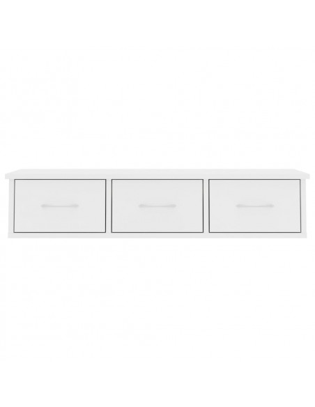 Scaffale con Cassetti a Parete Bianco 88x26x18,5 cm Multistrato