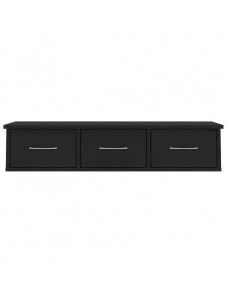 Scaffale con Cassetti a Parete Nero 88x26x18,5 cm Multistrato