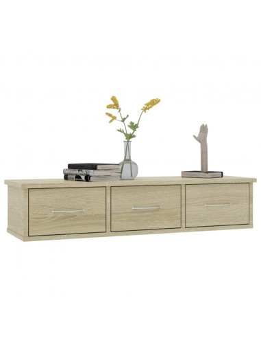 Scaffale Cassetti Parete Rovere Sonoma 88x26x18,5cm Multistrato