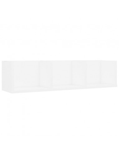 Scaffale Porta CD a Parete Bianco 75x18x18 cm in Multistrato