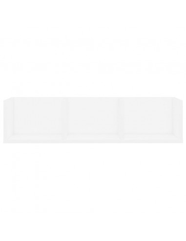 Scaffale Porta CD a Parete Bianco 75x18x18 cm in Multistrato