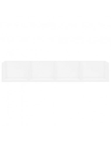 Scaffale Porta CD a Parete Bianco 100x18x18 cm in Multistrato