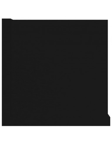 Scaffale Porta CD a Parete Nero 100x18x18 cm Legno Multistrato