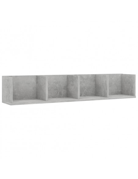 Scaffale Porta CD Grigio Cemento 100x18x18 cm Legno Multistrato